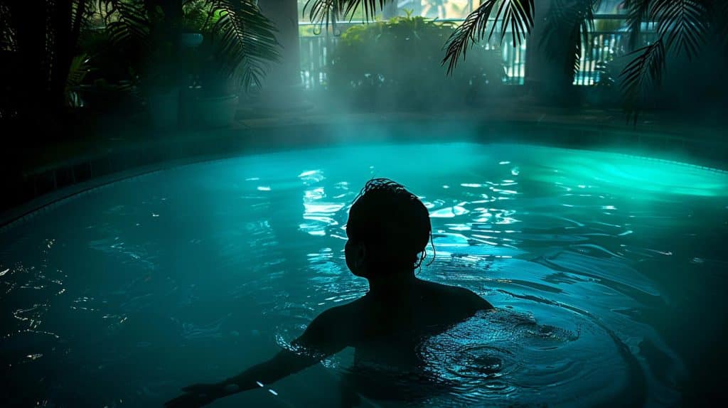 Pool in der Nacht - Schwimmer